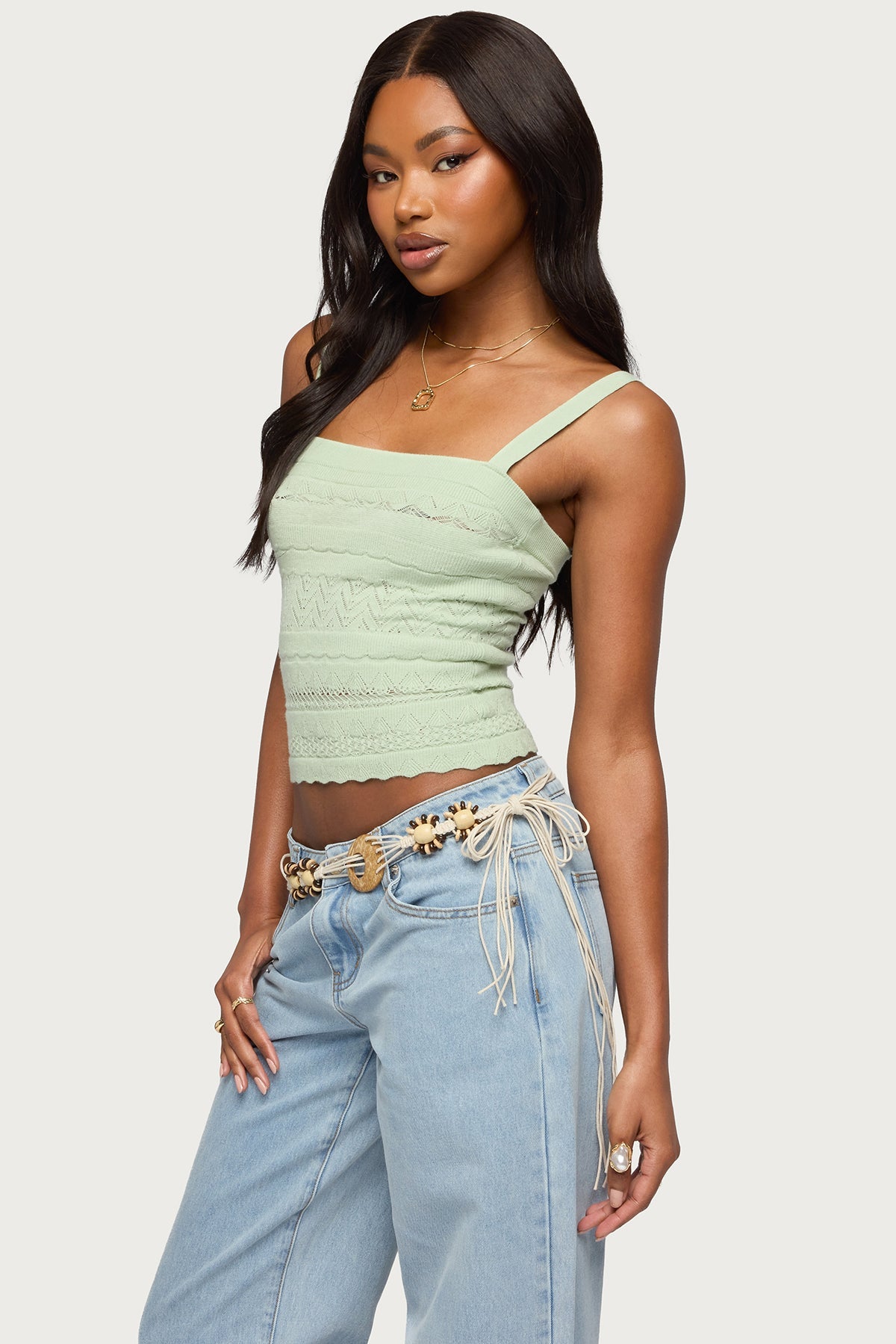 Naia Pointelle Knit Tank Top