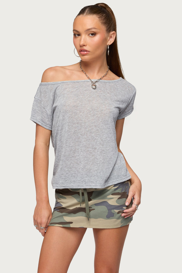 Amora Off Shoulder Sheer Top view 2