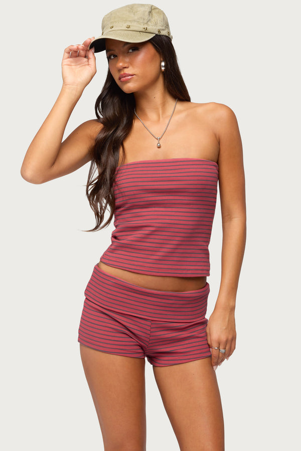 Monikah Striped Built In Bra Tube Top view 2