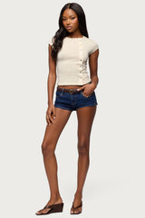 Swapna Asymmetric Button Up Top
