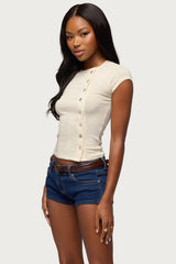 Swapna Asymmetric Button Up Top