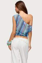 Taniya Off Shoulder Zigzag Crochet Top