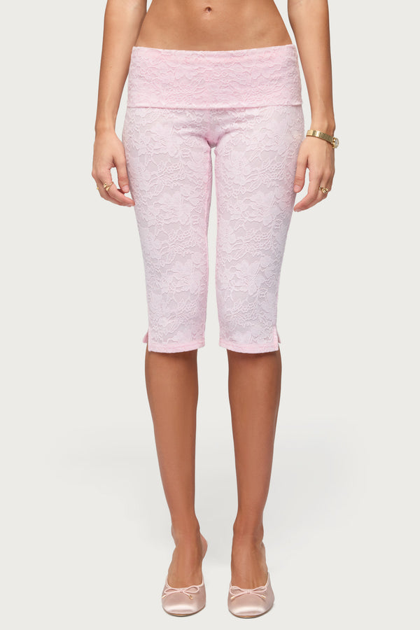 Talisa Foldover Lace Capri Leggings view 2