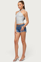 Katalya Glitter Halter Top
