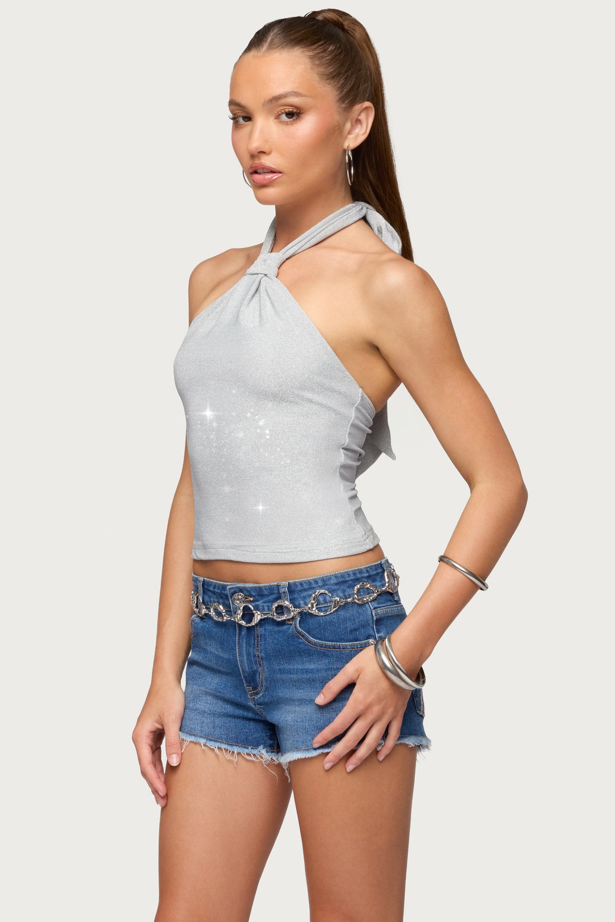 Katalya Glitter Halter Top