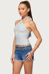 Katalya Glitter Halter Top
