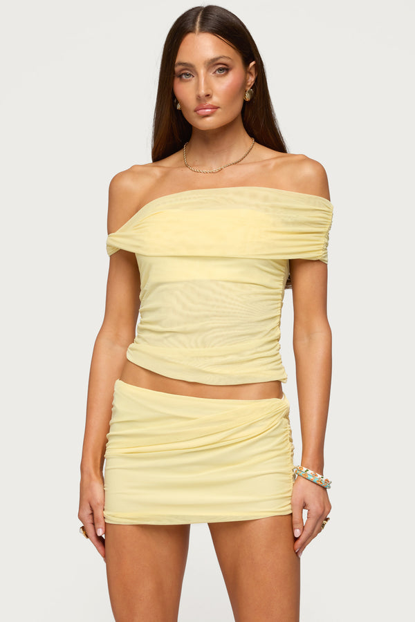 Raquela Twist Off Shoulder Ruched Top view 1