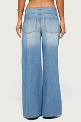 Wide Waistband Low Rise Baggy Jeans