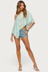 Triana Bead & Sequin Chiffon Poncho