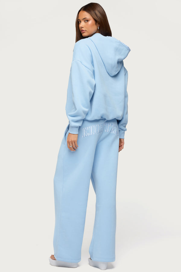 Edikted Core Stripey Wide Leg Sweatpants view 1