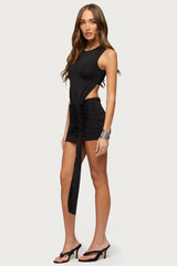 Sash Cutout Mini Dress