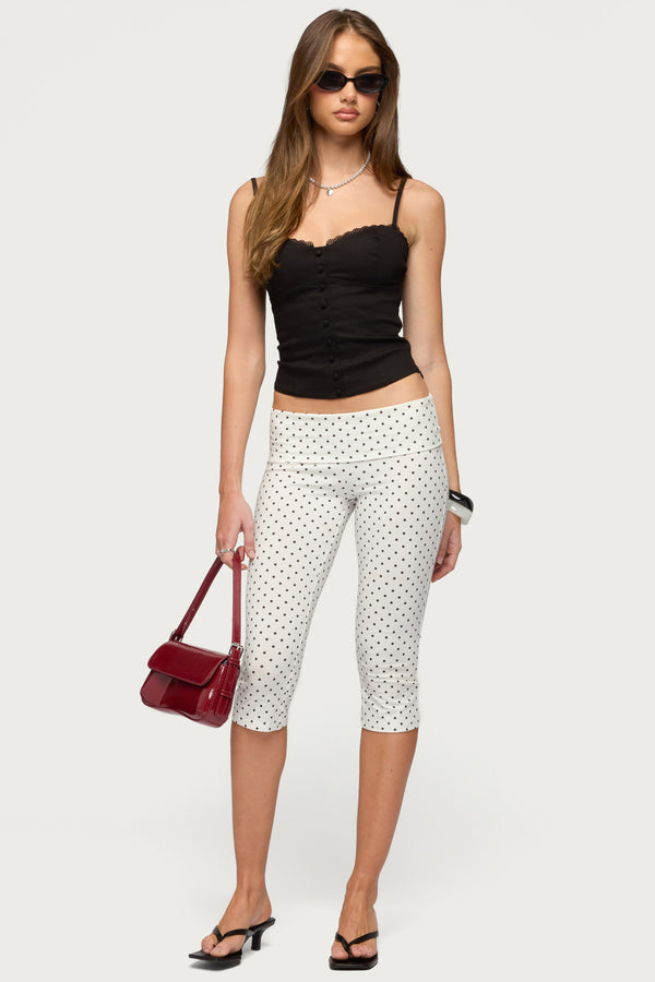Helenna Button Front Lace Up Top view 2