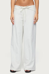 Parker Pinstripe Tie Belt Pants