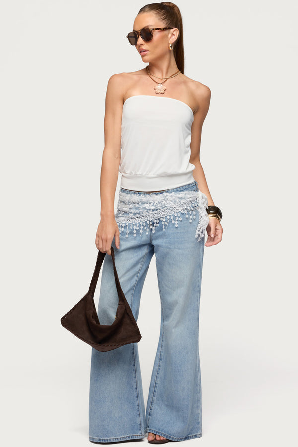 Lanah Back Cutout Strapless Top view 2
