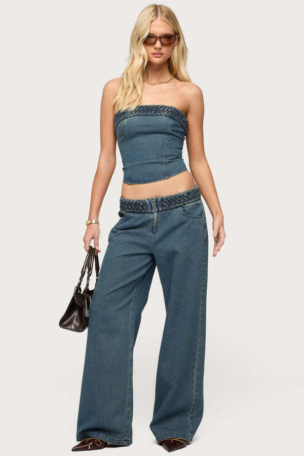 Braidey Low Rise Baggy Jeans view 1