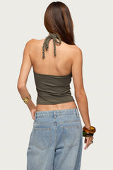 Sherri Braided Strap Halter Top