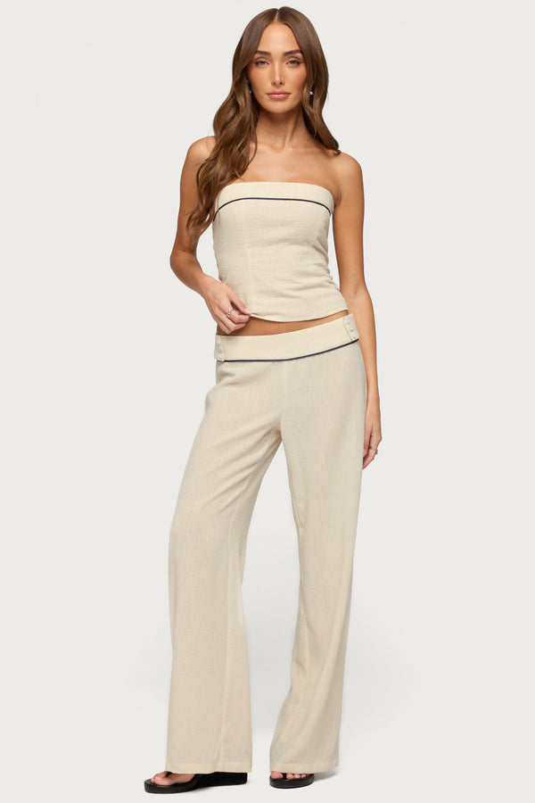 Dorine Contrast Woven Pants view 1