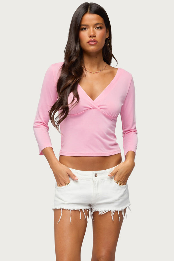 Mar V Neck Three-Quarter Sleeve Top view 1