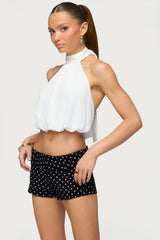 Senya High Neck Bubble Halter Top