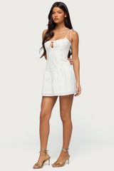 Kaira Eyelet Boned Mini Dress