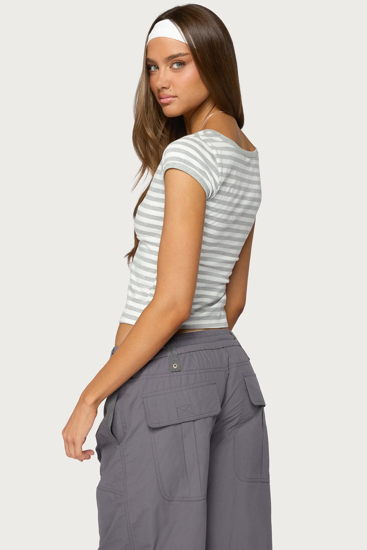 Laia Striped V Neck Top