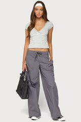 Laia Striped V Neck Top