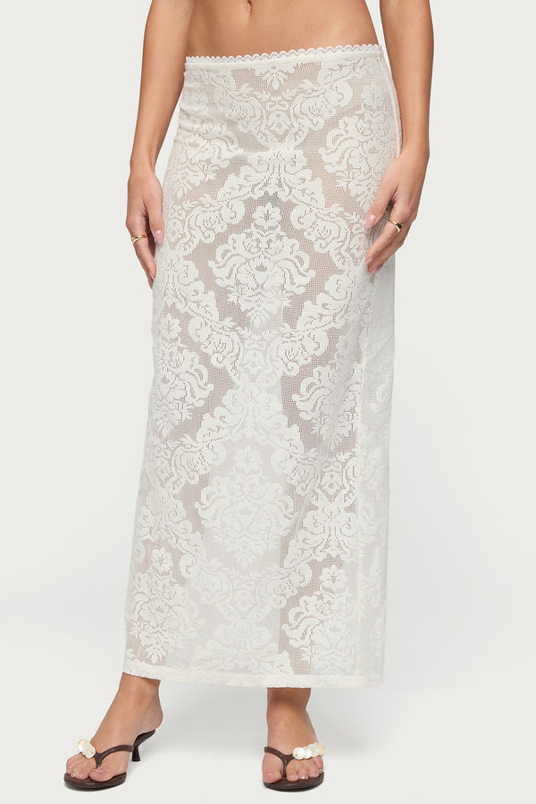 Violette Sheer Lace Maxi Skirt view 2