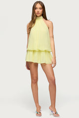 Kortney Chiffon High Neck Mini Dress