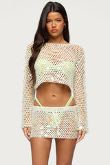 Kirah Sequin Crochet Top