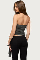 Margotte Striped Strapless Top