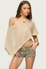 Alanna Sheer Sequin Poncho