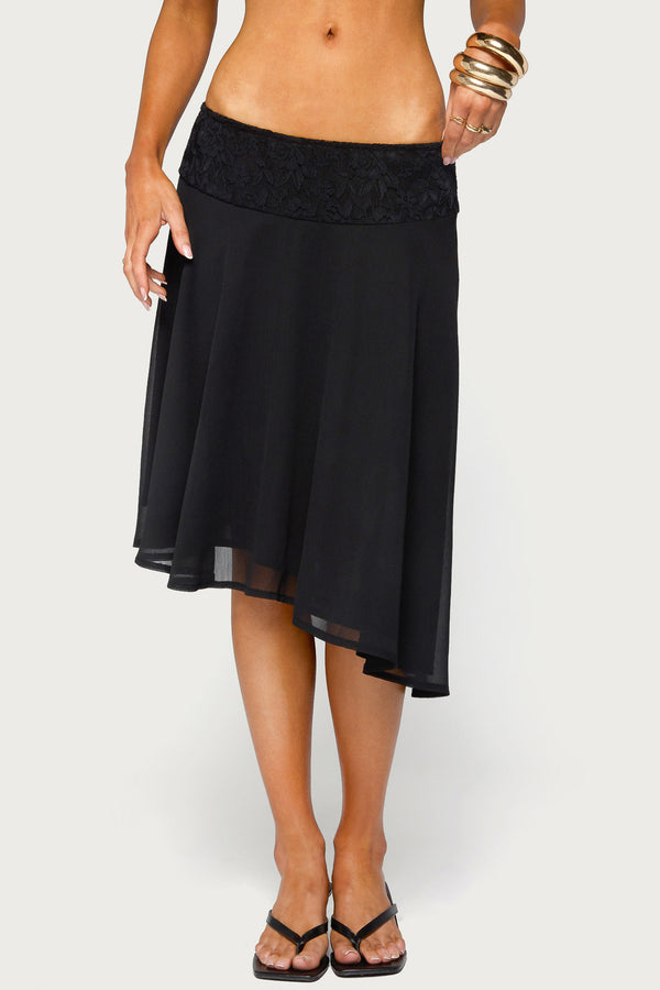 Evia Lacey Asymmetric Midi Skirt view 2