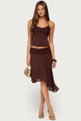 Evia Lacey Asymmetric Midi Skirt