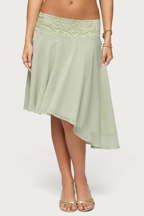 Evia Lacey Asymmetric Midi Skirt view 2