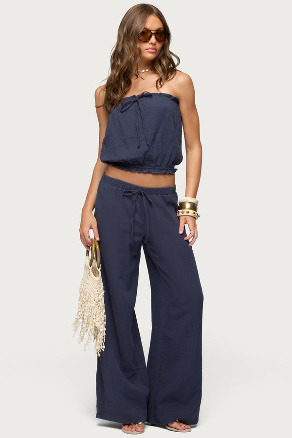 Viktoria Wide Leg Gauze Pants view 1