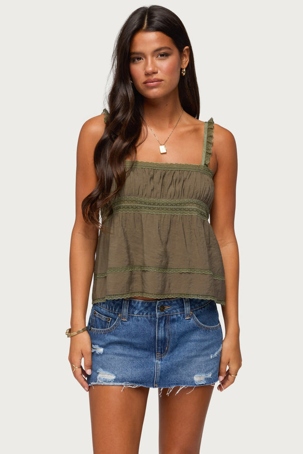 Mable Lacey Straight Neck Tank Top view 1