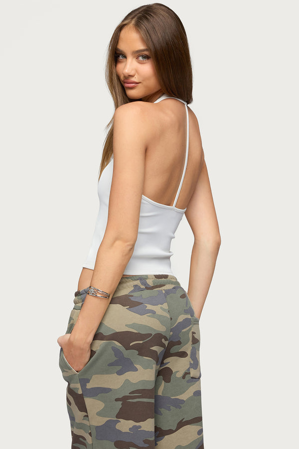 Kristene Ribbed Halter Top view 1