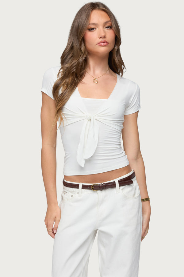 Malka Two Piece Tie Front Top view 1