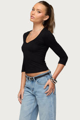 Jamila Three-Quarter Sleeve Top