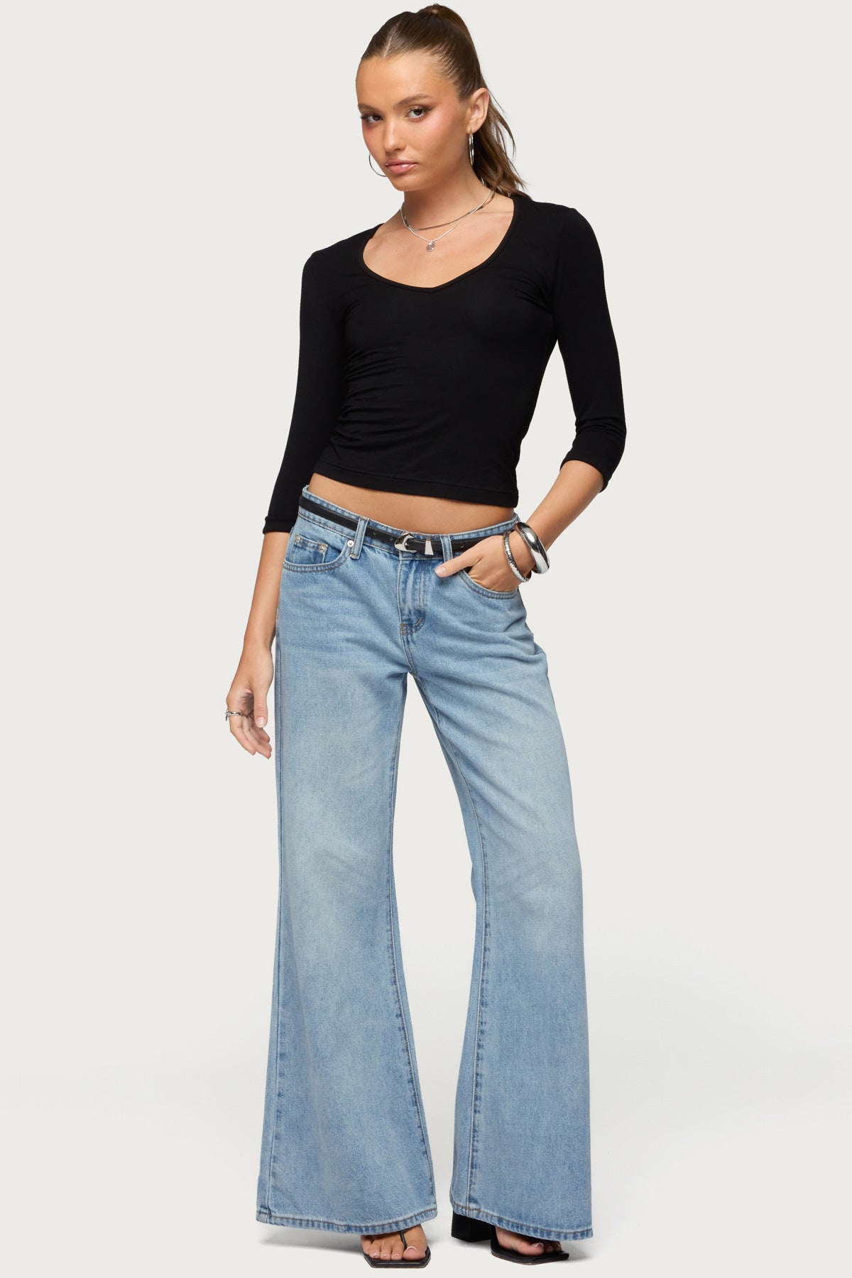 Jamila Three-Quarter Sleeve Top