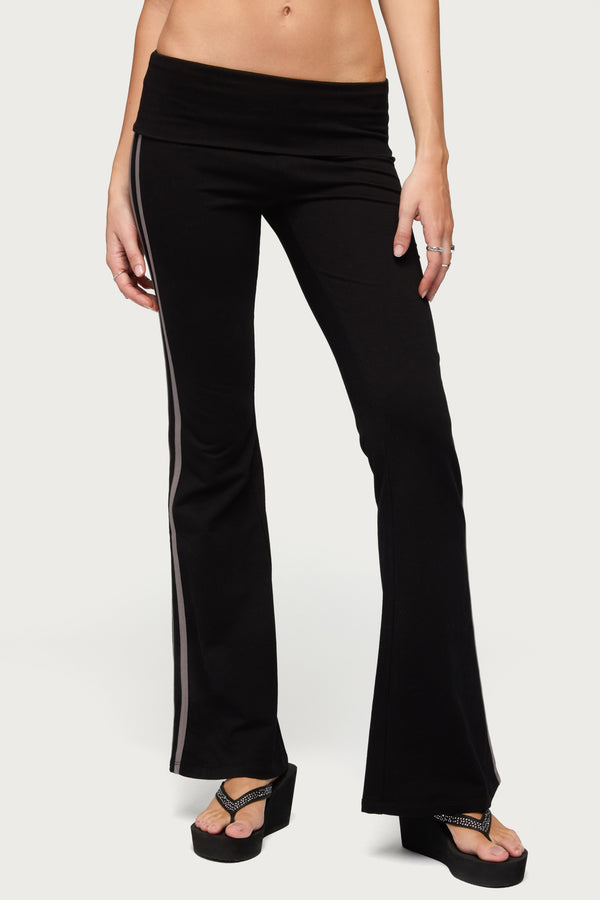 Charly Foldover Stripey Flared Pants view 2