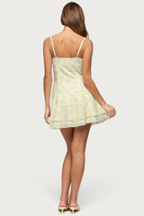 Daphna Floral Chiffon Mini Dress