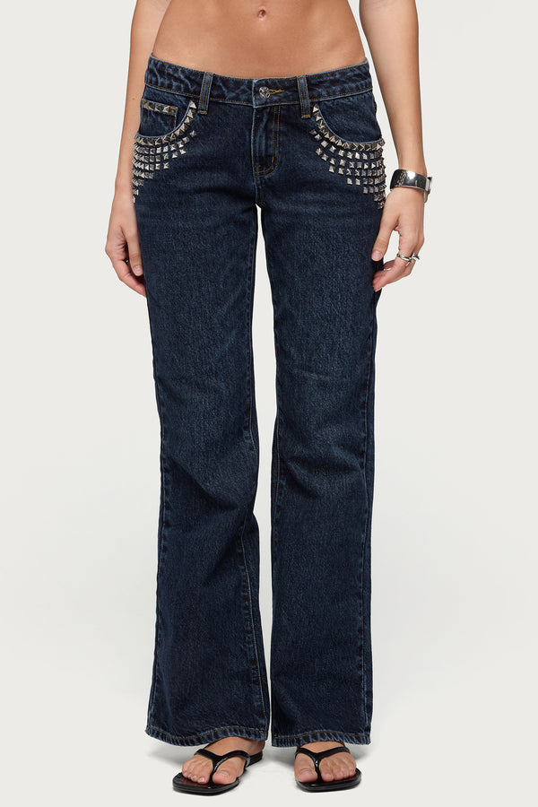 Tyler Studded Low Rise Bootcut Jeans view 2