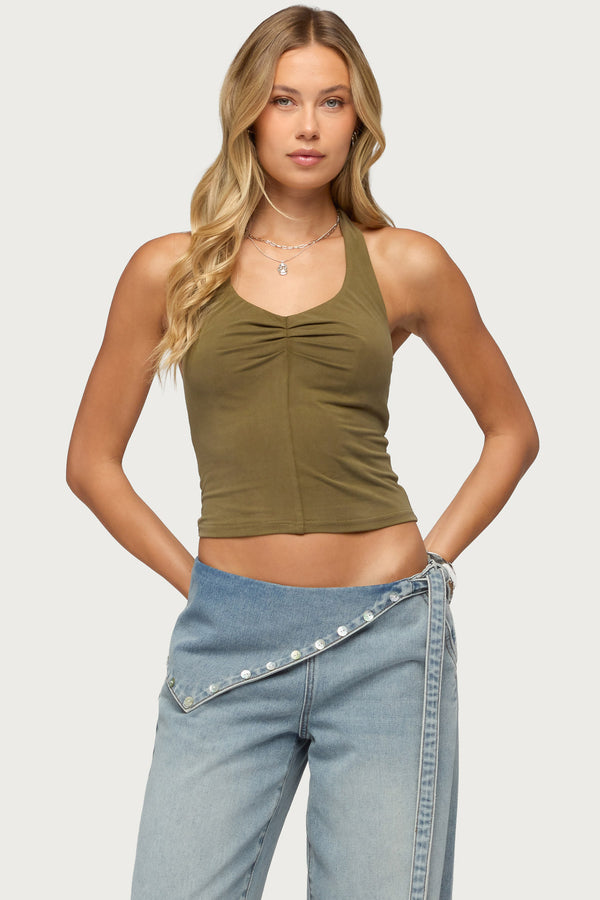 Montanah Pleated Halter Top view 1