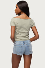 Kamalah Boat Neck Cotton T Shirt