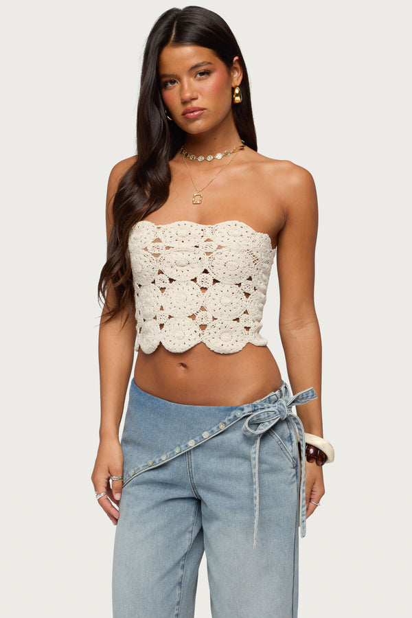 Laurin Crochet Strapless Top view 1