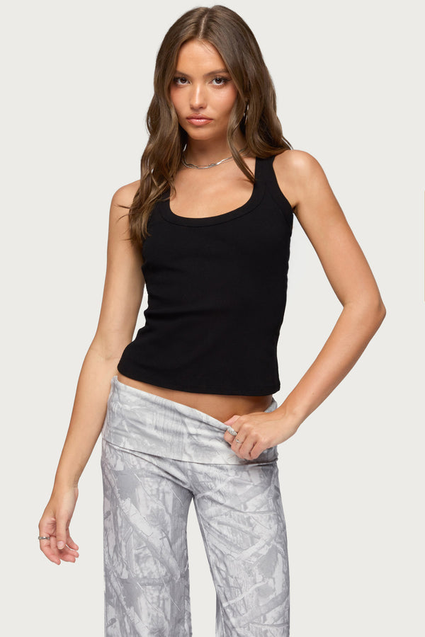 Harlowe Ribbed Racerback Tank Top view 1