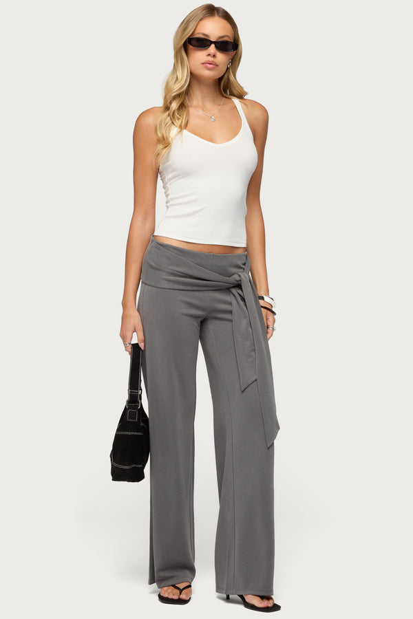 Juliena Ribbed V Neck Tank Top view 2