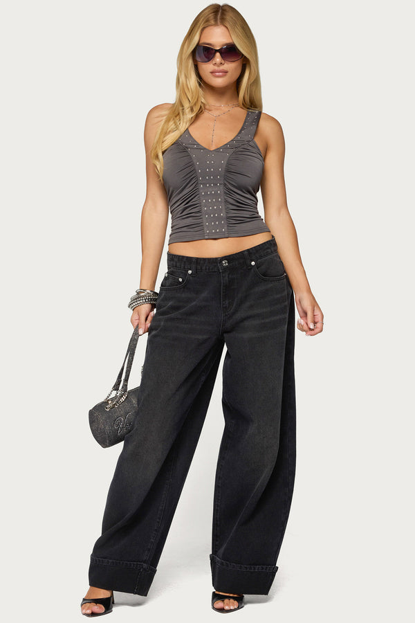Whitt Studded Ruched Tank Top view 2