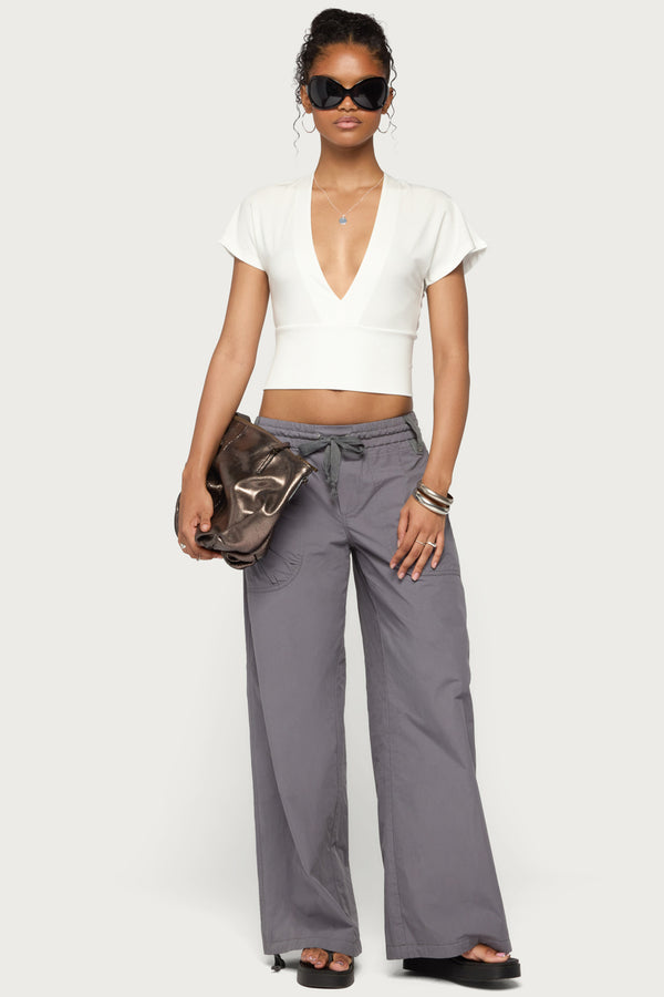 Mundy Deep V Neck Top view 2